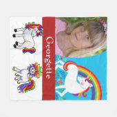 ガールズモノグラムのフォトユニコーンフリースブランケット フリースブランケット (正面(横))