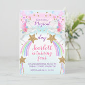 ガールズユニコーンアンドスターズ誕生日招待状 招待状 (スタンド正面)