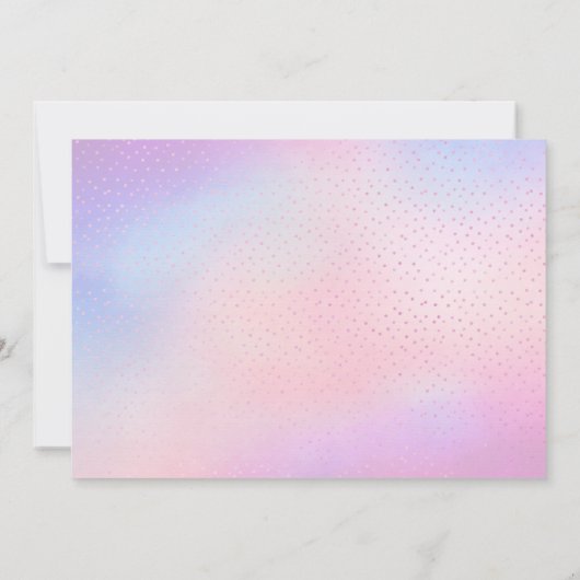 ガールズユニコーンフォト誕生日招待状 招待状 (裏面)