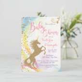 ガールズユニコーンベビーシャワー招待状 招待状 (スタンド正面)