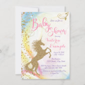 ガールズユニコーンベビーシャワー招待状 招待状 (正面)