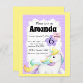 ガールズユニコーン誕生日招待状 (正面/裏面)