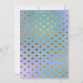 ガールズユニコーン誕生日招待状 – ピンクパープル金ゴールド 招待状 (裏面)