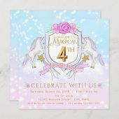 ガールズユニコーン4th誕生日パーティの招待状 招待状 (正面/裏面)