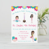 ガールズヨガをテーマにした誕生日パーティー 招待状 (スタンド正面)