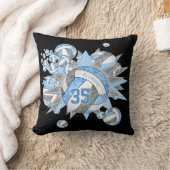 ガールズライトブルーのグレーバレーボールのスター クッション (ブランケット)