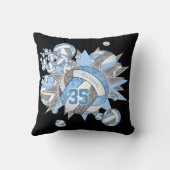 ガールズライトブルーのグレーバレーボールのスター クッション (裏面)