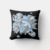 ガールズライトブルーのグレーバレーボールのスター クッション (正面)