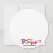 ガールズラウンドプールパーティー誕生日招待状 招待状 (裏面)