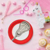 ガールズラクロスチームレッド ペーパープレート (パーティー)