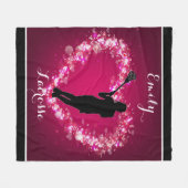 ガールズラクロス浮動ハート フリースブランケット (正面(横))