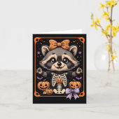 ガールズラクーンフェラルハロウィーンハ不気味ロウィーンマット カード (黄色い花)