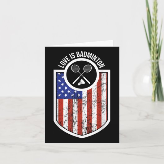ガールズラブはバドミントンのスポーツプレーヤーギフトUsa Fla カード (正面)