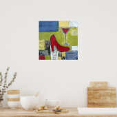 ガールズラブコスモス&レッドシューズbyダン・ロバートソン ポスター (キッチン)