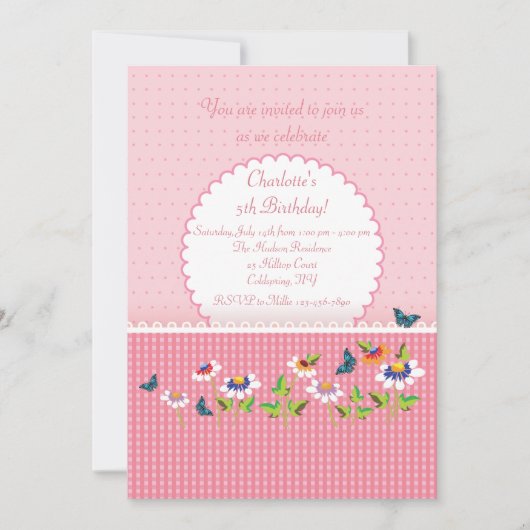 ガールズラブピンク招待状 招待状 (正面)