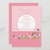 ガールズラブピンク招待状 招待状 (正面/裏面)