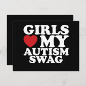 ガールズラブマイオティズムスワッグ認識度ハート ポストカード (正面/裏面)