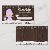 ガールズラベンダースノーフレークおむつラッフルチケット エンクロージャーカード (正面/裏面)