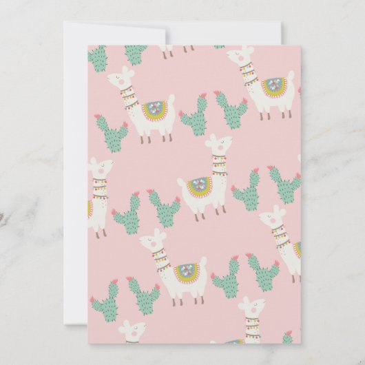 ガールズラマアンドサクタスベビーシャワー招待状 招待状 (裏面)