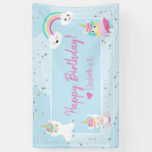 ガールズラマコーンユニコーンハッピーバースデーパーティー 横断幕 (縦)