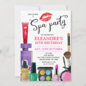 ガールズリカラフルップスパパーティー誕生日招待状 招待状 (正面)