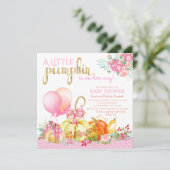 ガールズリトルカボチャベビーシャワー招待状 招待状 (スタンド正面)