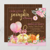 ガールズリトルカボチャ誕生日招待状 招待状 (正面/裏面)