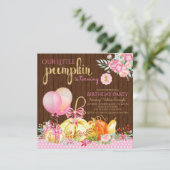 ガールズリトルカボチャ誕生日招待状 招待状 (スタンド正面)