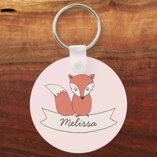 ガールズリトルキツネパーソナライズされたキーチェーン キーホルダー (正面)