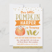 ガールズリトルパンプキン1回誕生日招待状 招待状 (正面)
