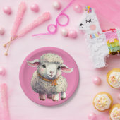 ガールズリトルラム紙プレート7"ラウンド紙 ペーパープレート (パーティー)