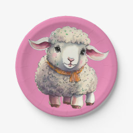 ガールズリトルラム紙プレート7"ラウンド紙 ペーパープレート