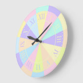 ガールズルームパステルかわいらしピンクとパープル ラージ壁時計 (傾斜)