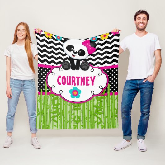 ガールズルームパンダベアパーソナライズされたブランケット フリースブランケット (インサイチュ)
