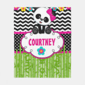 ガールズルームパンダベアパーソナライズされたブランケット フリースブランケット (正面)