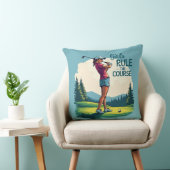 ガールズルールザコースレトロゴルフイラストレーション クッション (椅子)