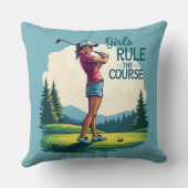 ガールズルールザコースレトロゴルフイラストレーション クッション (裏面)