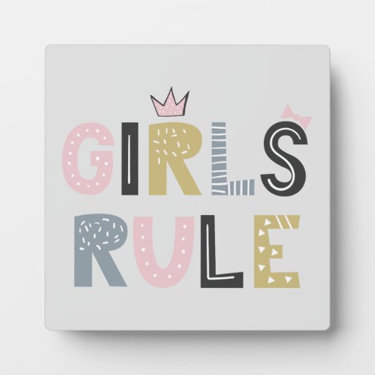 ガールズルールスカンジナビア語アートテーブルトップ フォトプラーク (正面)