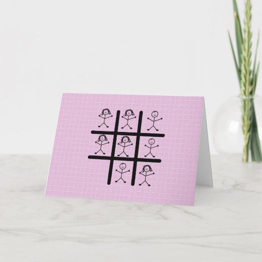 ガールズルールTic Tac Toe Greeting Card カード (正面)