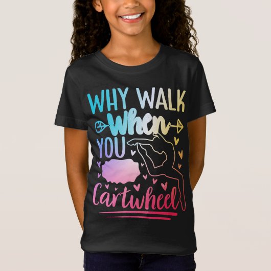ガールズレインボーカーツホイールジムティックダンス応援 Tシャツ (正面)