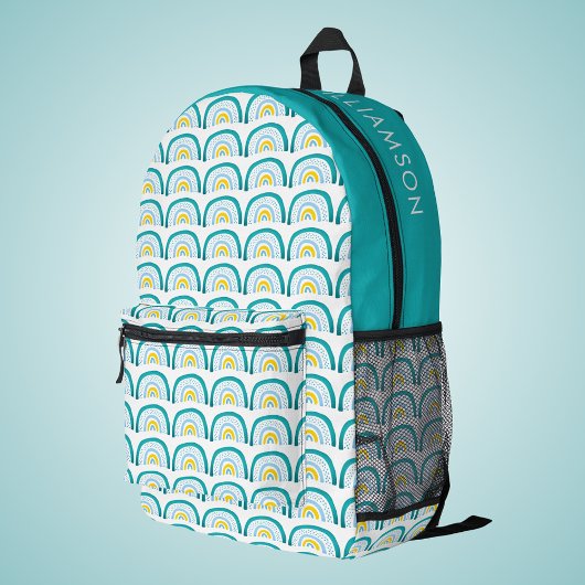ガールズレインボーターコイズ プリントバックパック