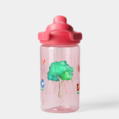 ガールズレインボーバタフライキッズパーソナライズされた ウォーターボトル (背面)