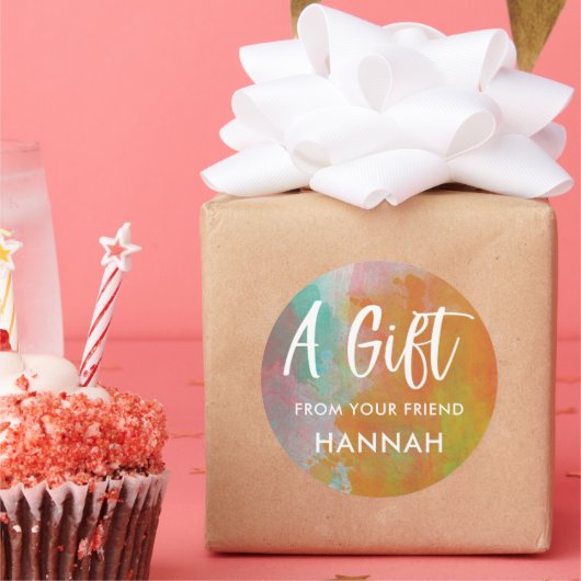 ガールズレインボー誕生日シール ラウンドシール (パーティー)