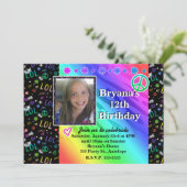 ガールズレインボーLOLバースデーパーティフォト招待状 招待状 (スタンド正面)