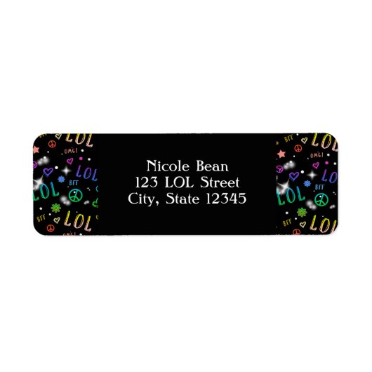 ガールズレインボーLOLバースデーパーティー住所 シール (正面)
