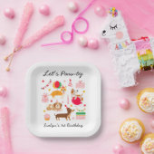 ガールズレッツポーティパーティーレディードッグス誕生日 ペーパープレート (パーティー)