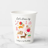 ガールズレッツポーティパーティーレディードッグス誕生日 紙コップ (正面)