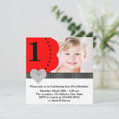 ガールズレッドフォトバースデーパーティー 招待状 (スタンド正面)