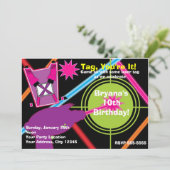 ガールズレーザーラベルガールバースデーパーティ招待状 招待状 (スタンド正面)