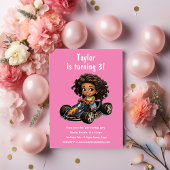 ガールズレースカー子供の誕生日パーティー 招待状